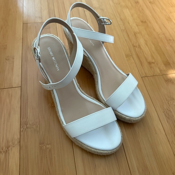 Stuart Weitzman White Wedge Sandals - Picture 4 of 7